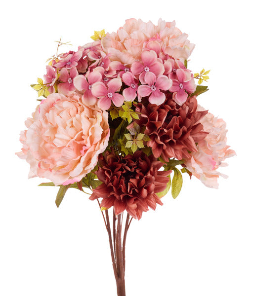 FB1955C1 | 23"L | FABRIC PEONY/HYDRANGEA BUSH X5