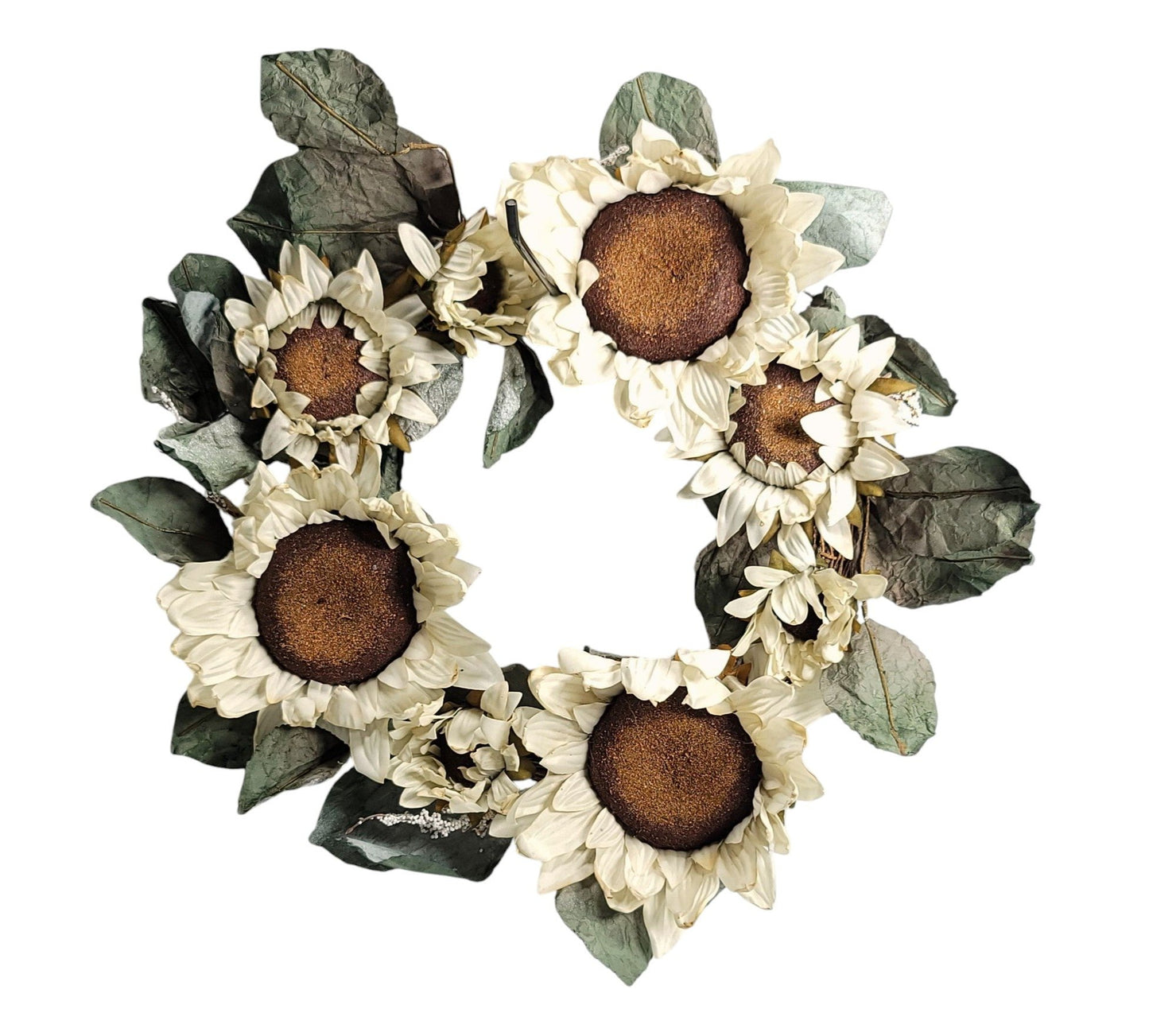 FFD25182W   20" Sunflower Wreath x8