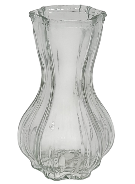 G7222 | 10"T | RIBBED CHLEO GLASS VASE | CASE OF 6