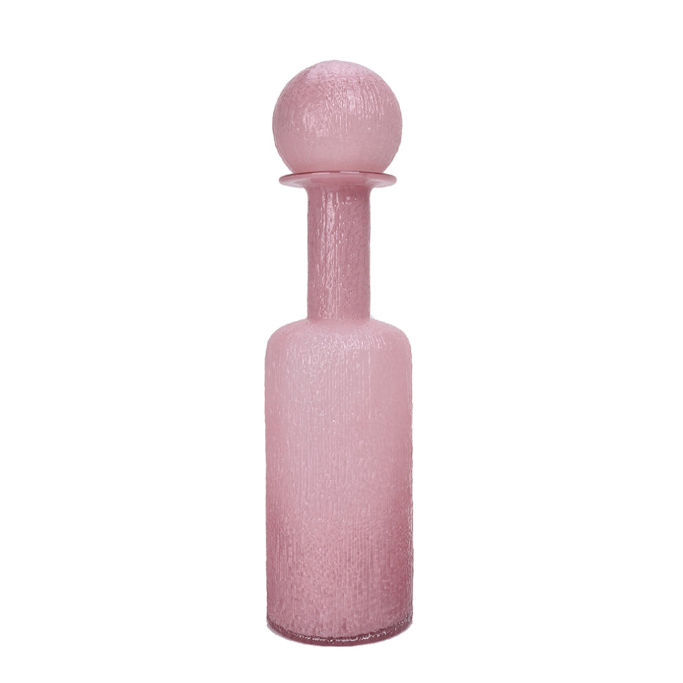 GA26047PK | 18.1"H x 4.7"D | Glass Bottle w/Lid | Pink