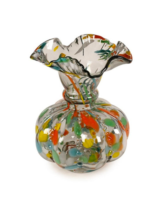 GA53076A3 | 10"H x 7.5"D | Glass Vase | 3 Assorted Colors