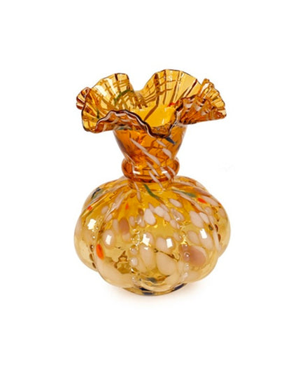 GA53076A3 | 10"H x 7.5"D | Glass Vase | 3 Assorted Colors