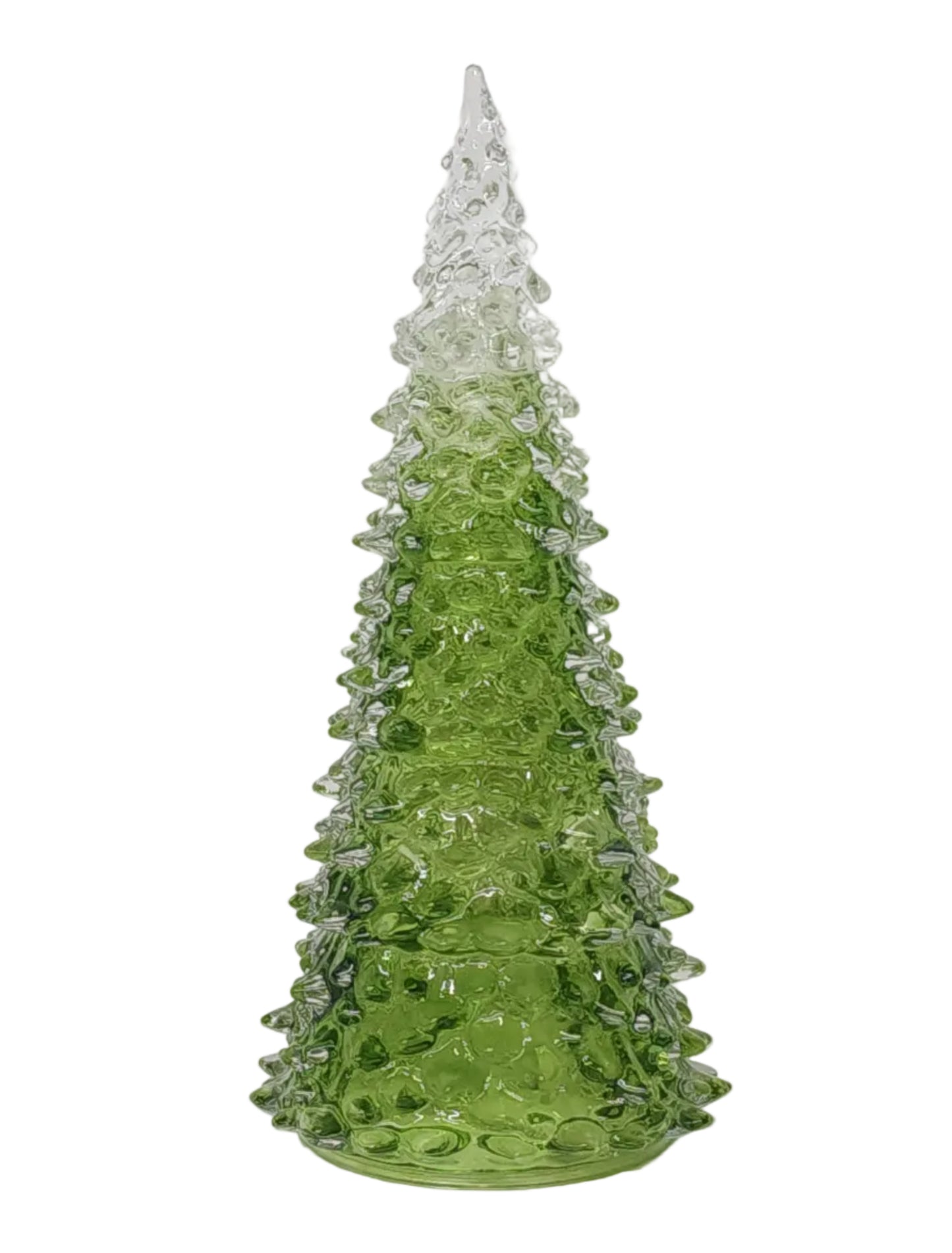 GC11105GR | GLASS CHRISTMAS TREE W/LED | GREEN