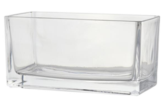 GM4021    8" Rectangular Glass Vase