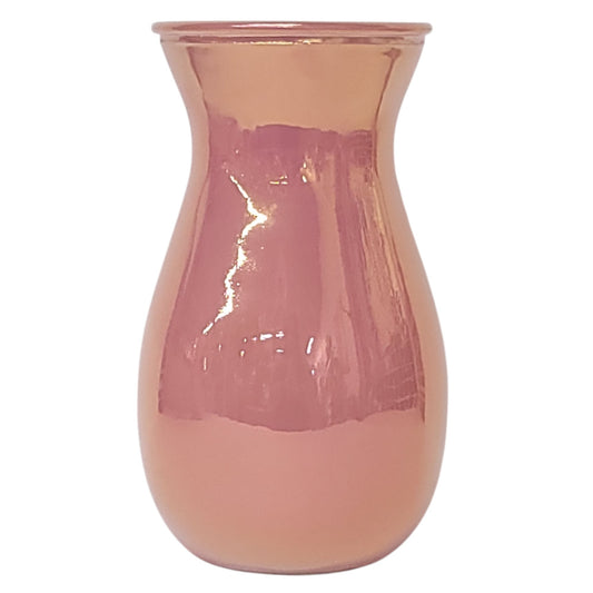 GP67 | 9"T | ROUND BLUSH PINK IRIDESCENT VASE | CASE OF 6