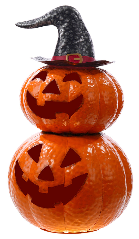 H26206 | Metal Stack Pumpkin w/Hat