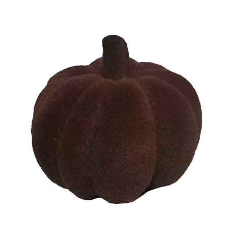 HA044299 | 7.5"Dia x 6"Oah | Flocked Pumpkin W/Stem
