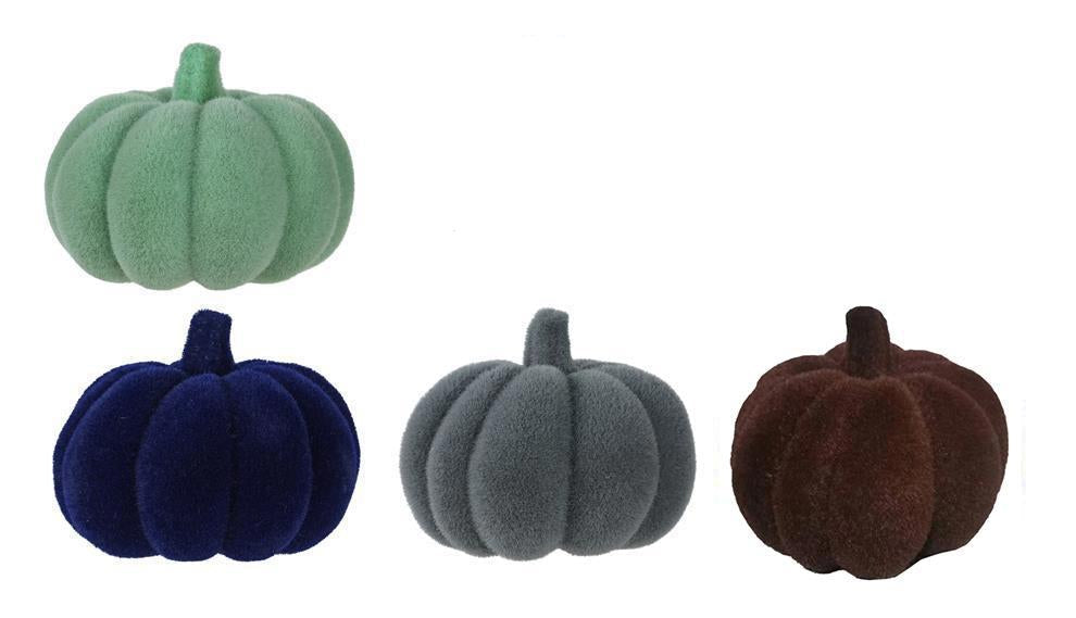 HA044299 | 7.5"Dia x 6"Oah | Flocked Pumpkin W/Stem