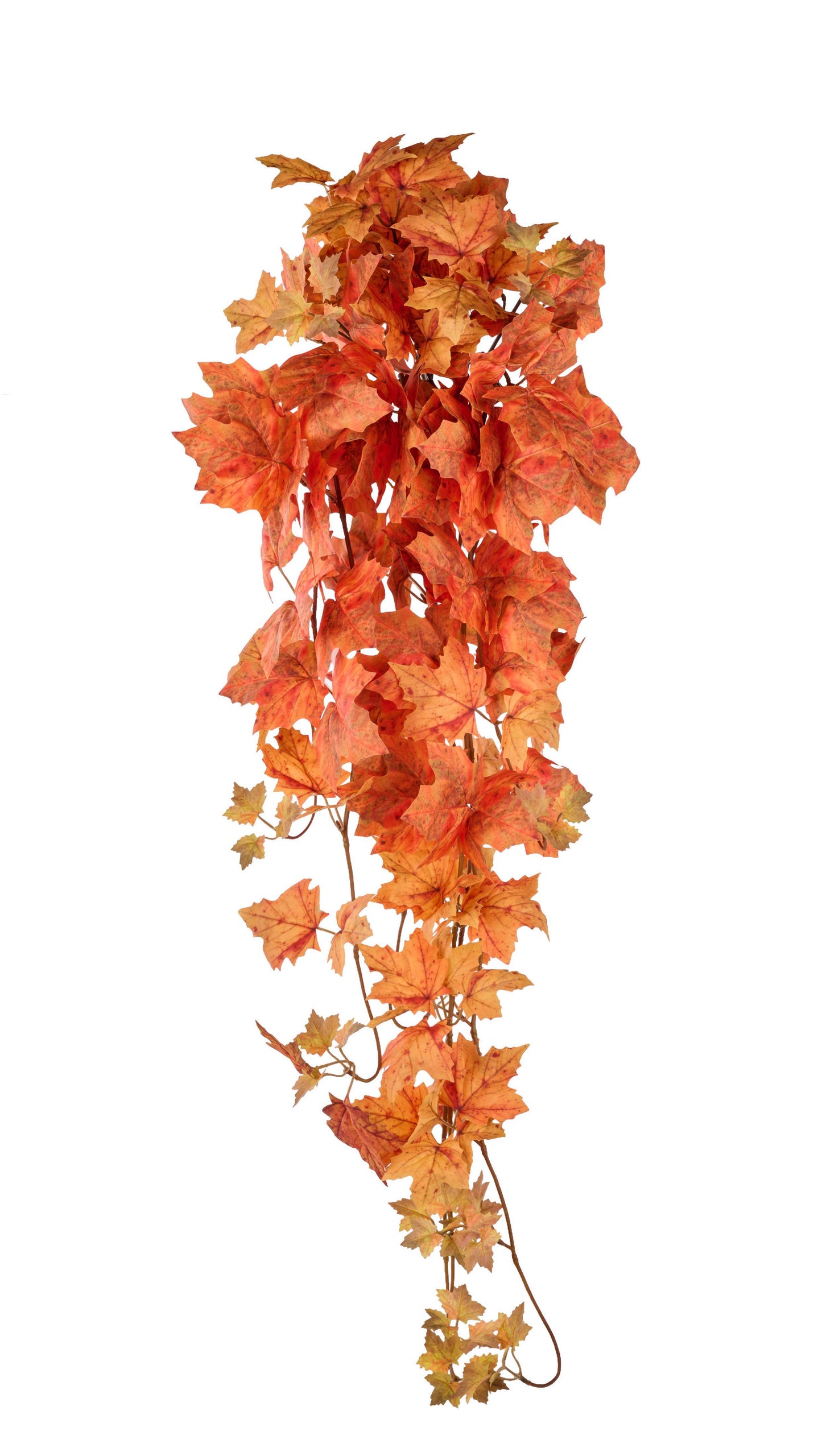 HA1818C7 | 36"L | Fabric Maple Leaf Hanging Bush x5 | Orange/Yellow