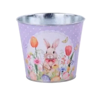 HE2080 | 5"Dia | Easter/Tulips Tin Pot Cover | 3 Asst - A&B Wholesale Market Inc