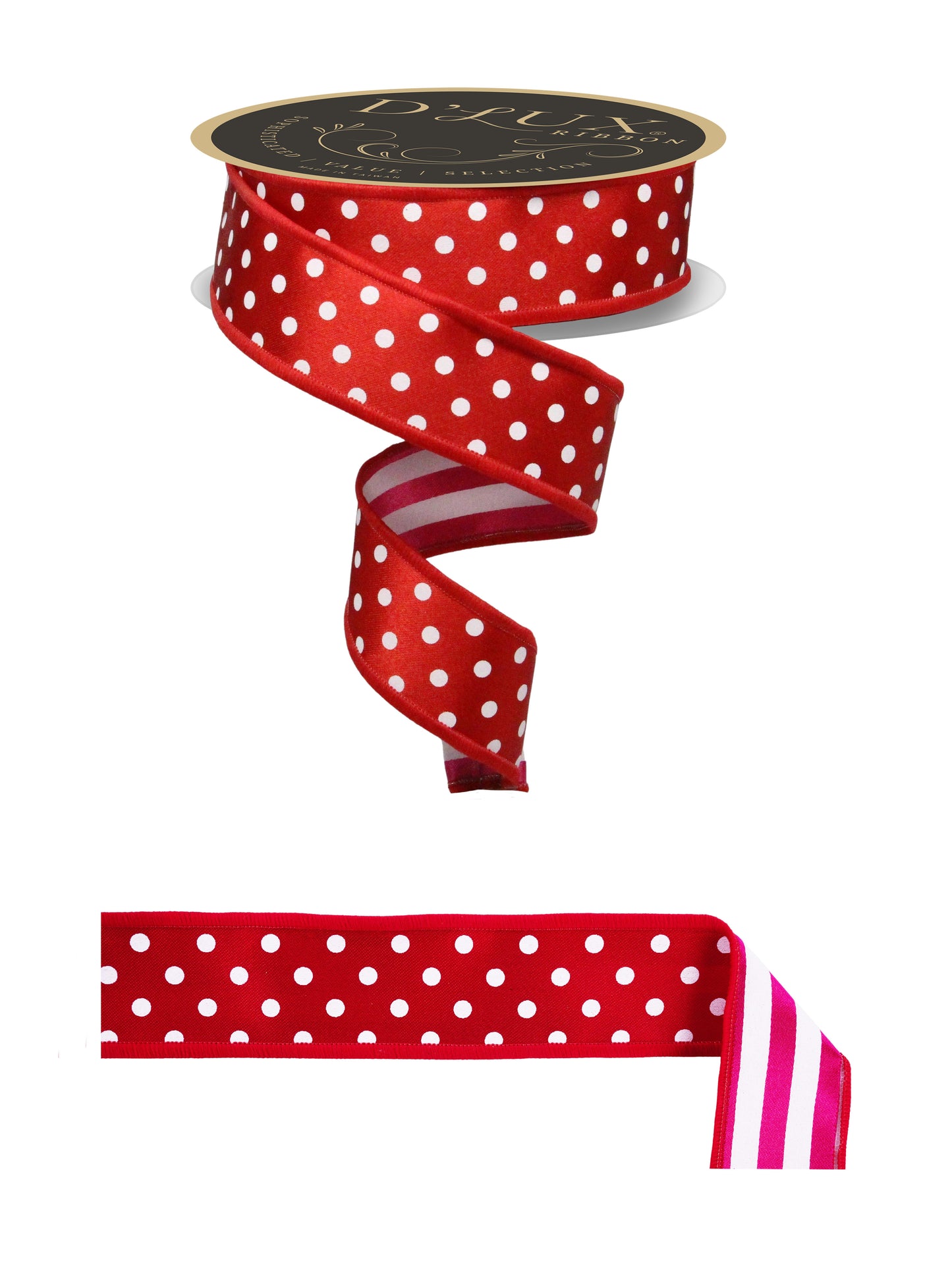 LX3064Y9 | 1.5" | Polka Dot/Stripe/Fused | Red/White/Hot Pink
