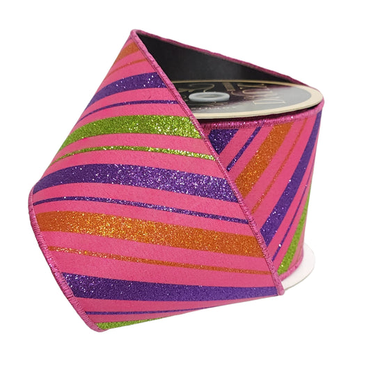 LX315911 | 4" | Multi Diagonal Stripe/Fused | 10yds