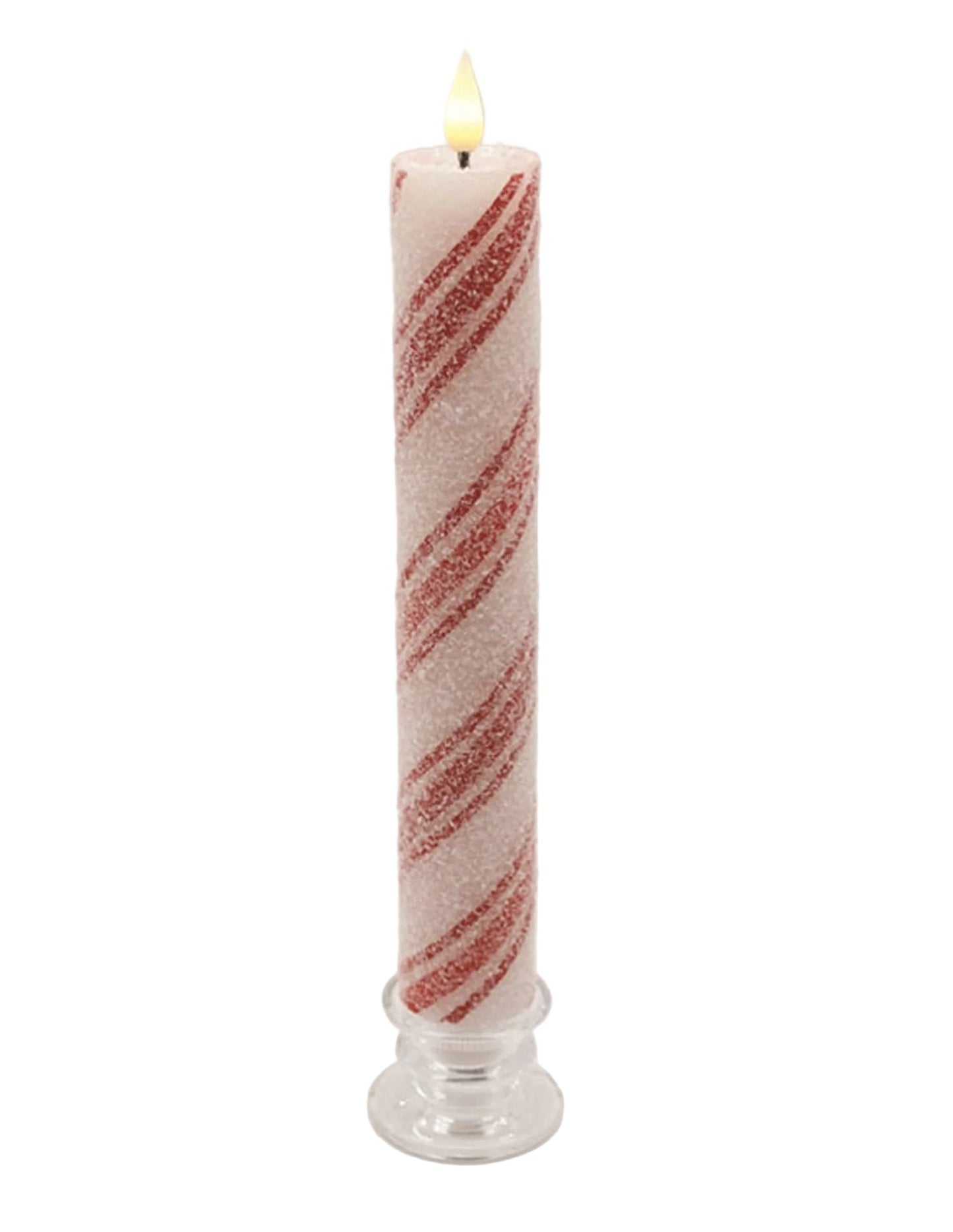 LXS43406-11 | 11.25"H | THICK FROSTY CANDY CANE TAPER