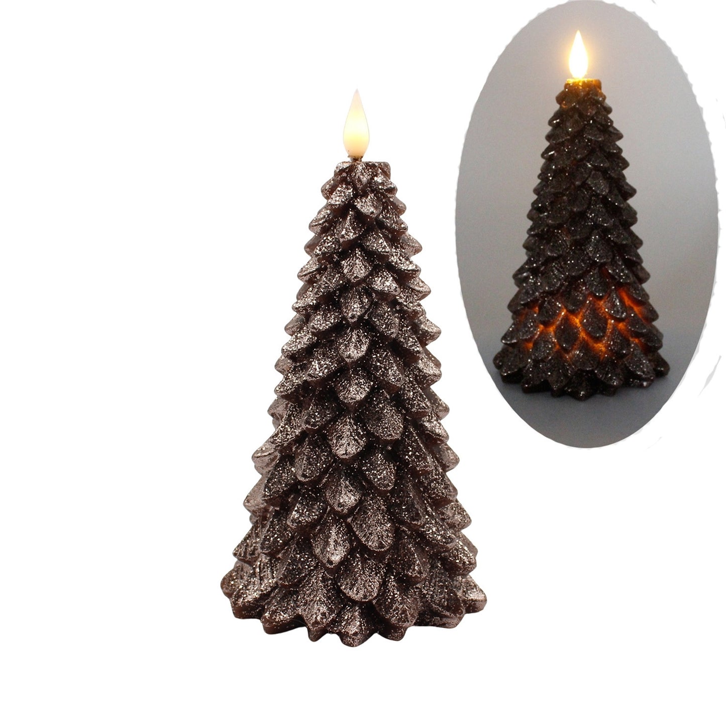 LXS63174T | LARGE LED TREE CANDLE | BRONZE