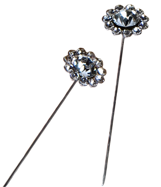 4860-CRYSTAL  3" DIAMOND FLORAL PIN #1, 24 PCS/PACK