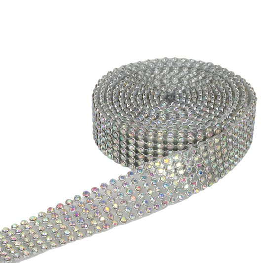 5960-IRIDESCENT  0.75" RHINESTONE RIBBON, 2 YDS/ROLL