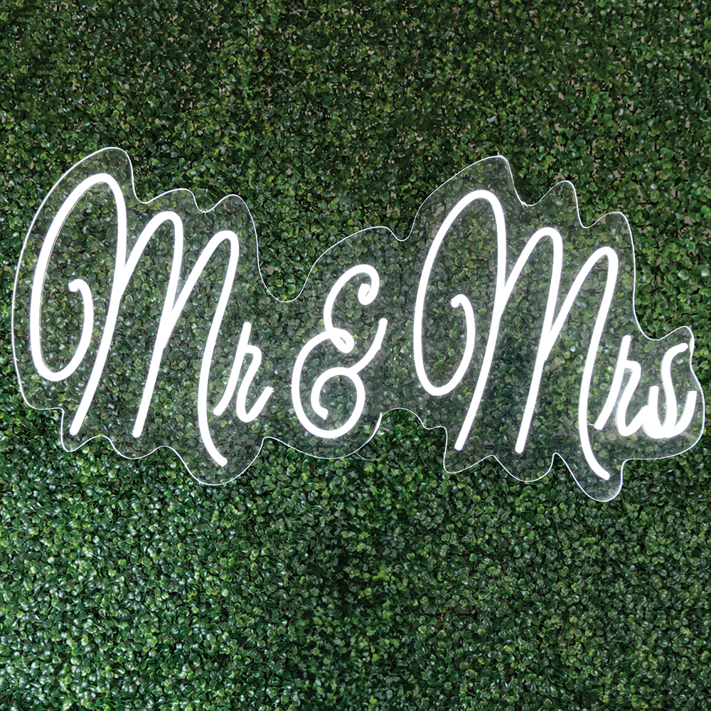 5606-WHITE | Neon Sign | "Mr & Mrs"