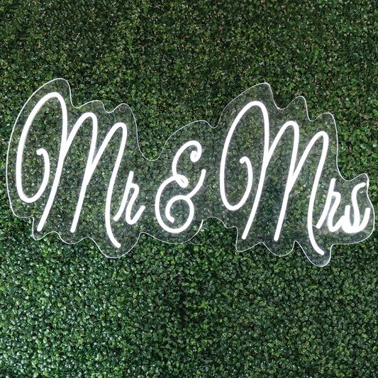 5606-WHITE | Neon Sign | "Mr & Mrs"