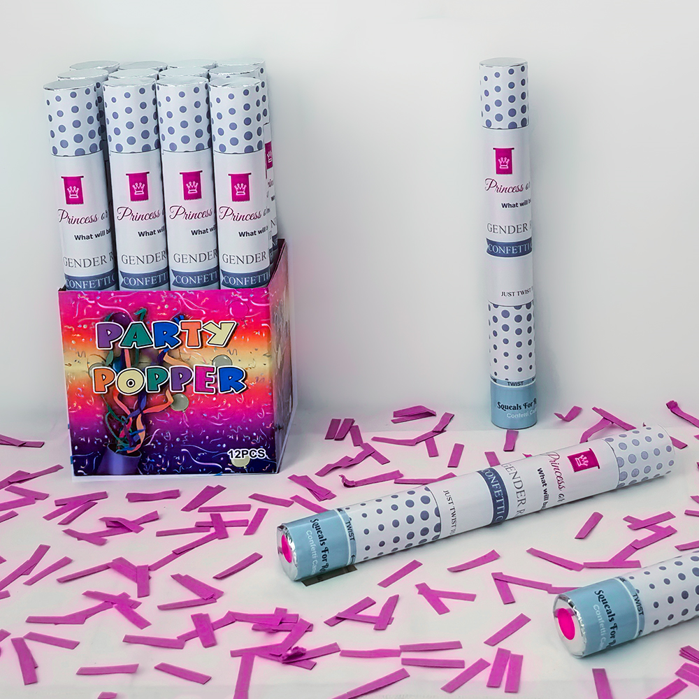 4387-PINK | 2" x 16" | PAPER CONFETTI POPPER | PINK