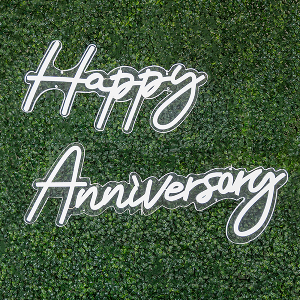 5605-WHITE | Neon Sign | "Happy Anniversary"