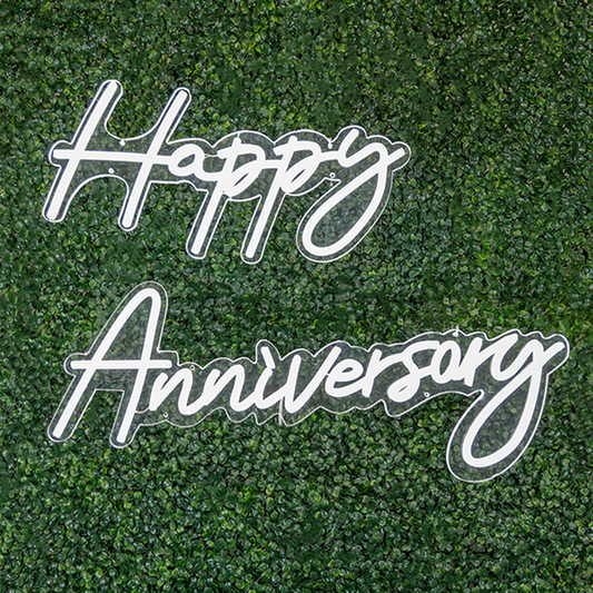 5605-WHITE | Neon Sign | "Happy Anniversary"