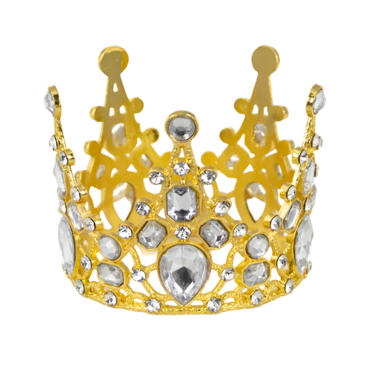 4657-GOLD  3"D x 2.5"H ALLOY CROWN W/RHINESTONES