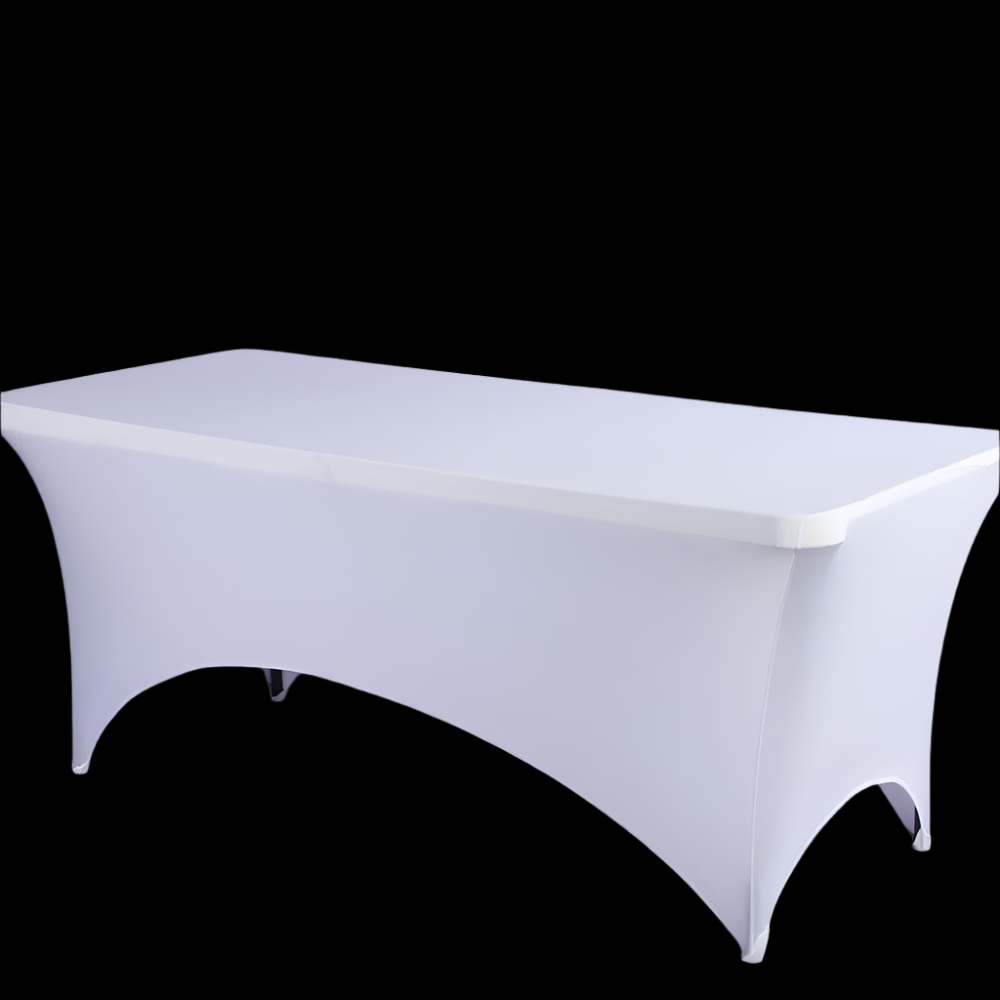 4209-WHITE 8' Rectangular Table Cover