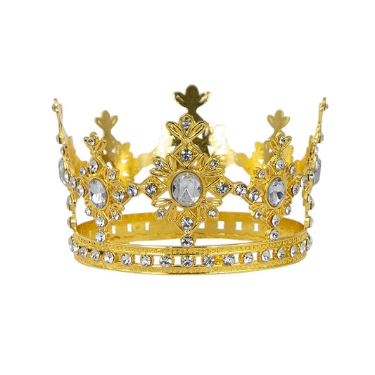 4659-GOLD  3.75"D x 2.25"H ALLOY CROWN W/RHINESTONES