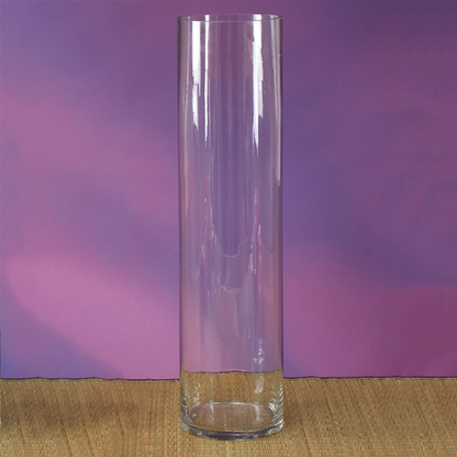 7308-CLEAR | 24"H x 6"D | CYLINDER GLASS VASE | 1PCS