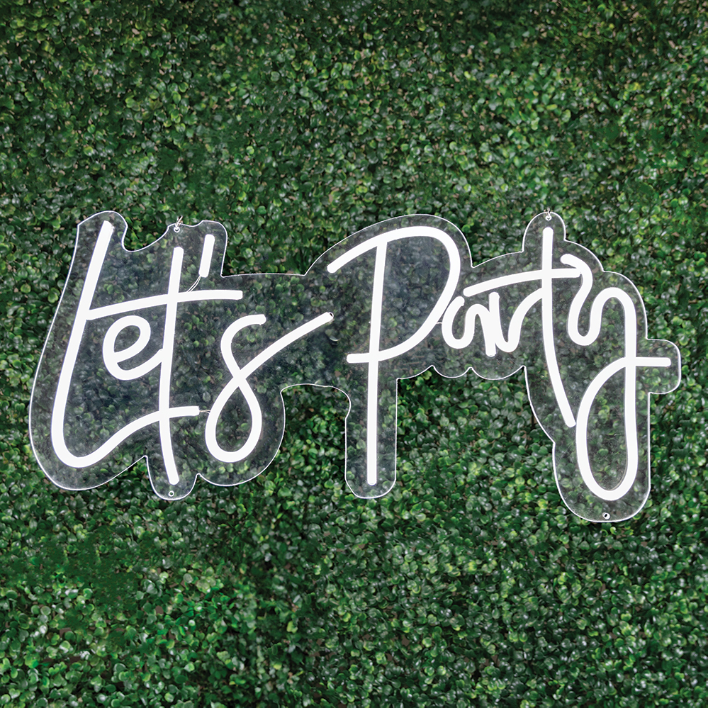 5600-WHITE | Neon Sign | "Let's Party"