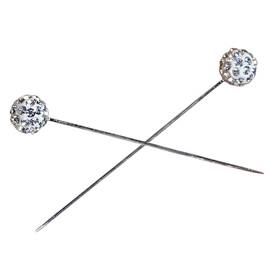 4863-CRYSTAL  3" DIAMOND BALL FLORAL PIN, 15 PCS/PACK