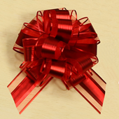 7178-RED Snow Ribbon Pull Bow - A&B Wholesale Market Inc