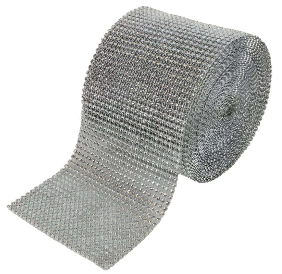 5920-SILVER   4.75"x10YD DIAMOND RIBBON