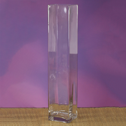 7303-CLEAR | 24"H x 4" | SQUARE GLASS VASE | 1PCS