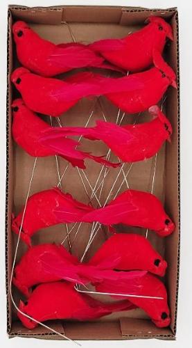 MB376 | 4.5" | Cardinal Bird Pick | Set of 12