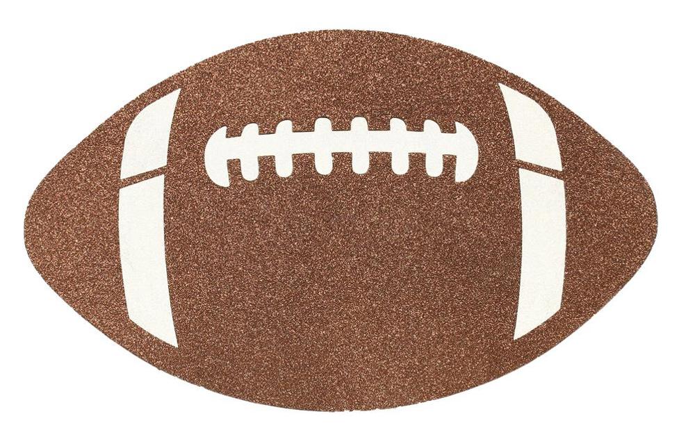 MD027104 | 5"W x 3.125"H | Glitter Football | Brown/White