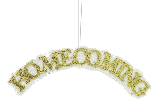 MD052008 | 7"L x 2.5"H | Glitter Word "Homecoming" | Gold/White
