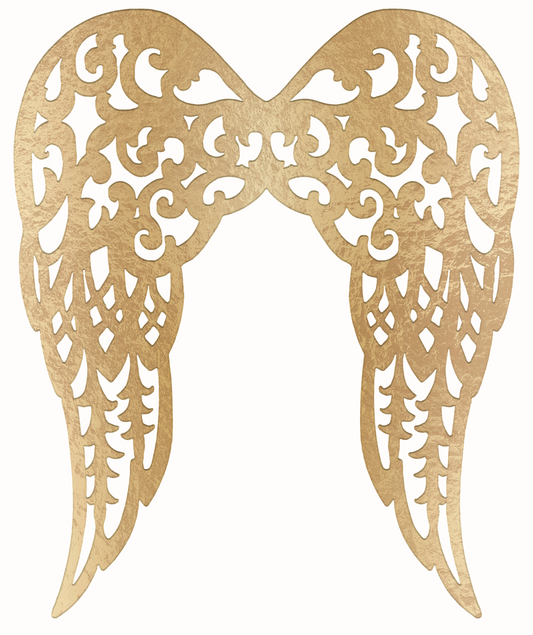 MD1538F2 | 24"H x 20"L | Filigree Angel Wings | Champagne