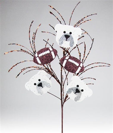 MZ187449* 29"OAL GLITTER FOOTBALL/BULLDOG PICK - A&B Wholesale Market Inc