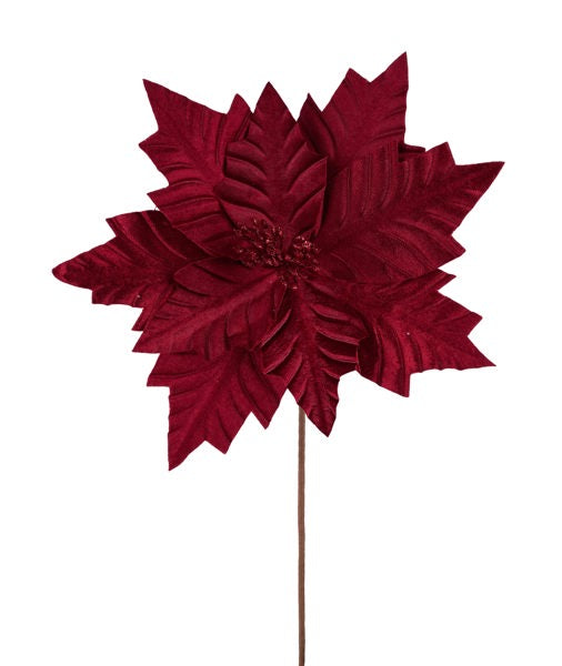 NF412105 | 12"DIA x 18"L | Poinsettia Stem | Burgundy