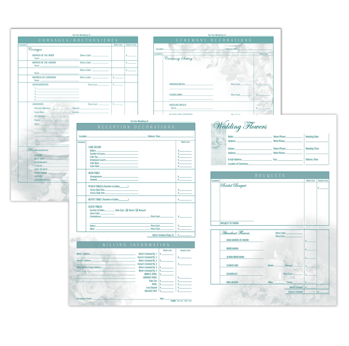 OF0605 | FORM | Deluxe Wedding Form | 50sheet/Pad