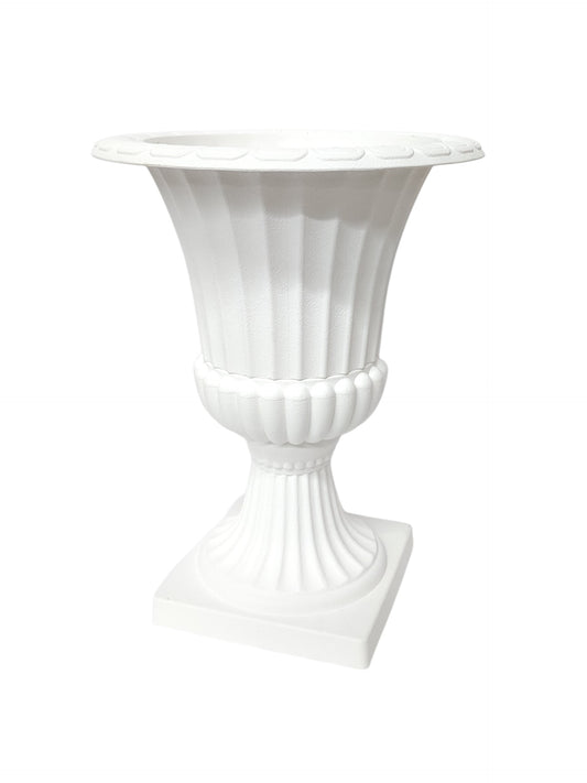 PL2962 | 21.25"T | ROUND PLASTIC URN | WHITE
