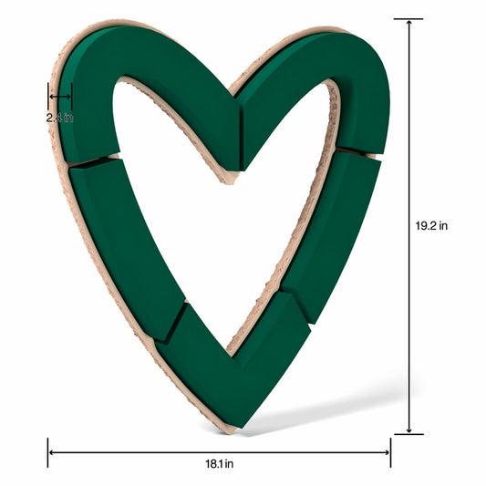 PMWFHO18S2/2 | 19.2"x18.1"x2.4" | WET FOAM PAPER MACHE OPEN HEART | GREEN | 2PCS/PKG
