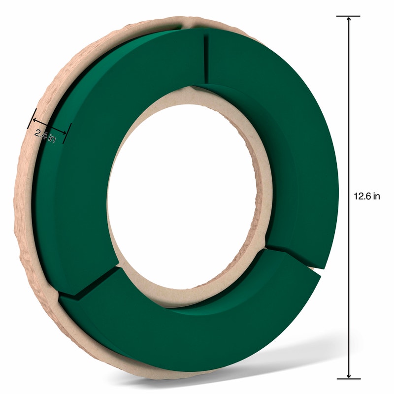 PMWFW12S2/2 | 12.6"x2.4" | WET FOAM PAPER MACHE WREATH | GREEN