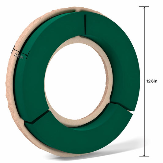 PMWFW12S2/2 | 12.6"x2.4" | WET FOAM PAPER MACHE WREATH | GREEN