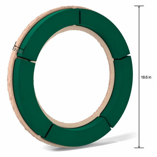 PMWFW18S2/2 | 18.6" x 2.4" | WET FOAM PAPER MACHE WREATH | GREEN | 2PCS/PKG