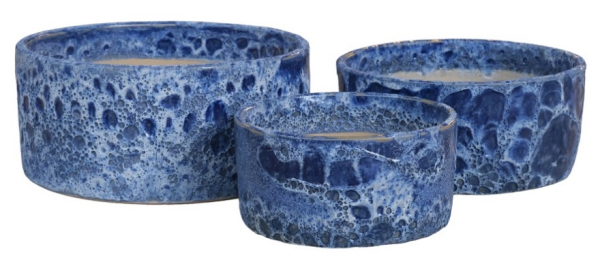 9487AC | 12" | CYLINDER GARDEN | ALTANTIC COBALT | SET OF 3