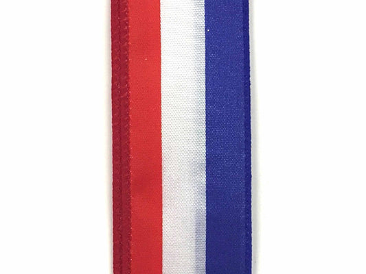 Q501509-48 | 1.5" | RED/WHITE/BLUE STRIPE SATIN | 50YDS