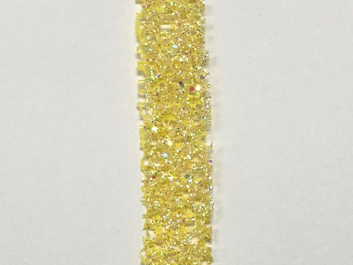 Q631303-02 | 5/8" | LT. YELLOW IRIDESCENT GLITTER WEB | 25YD