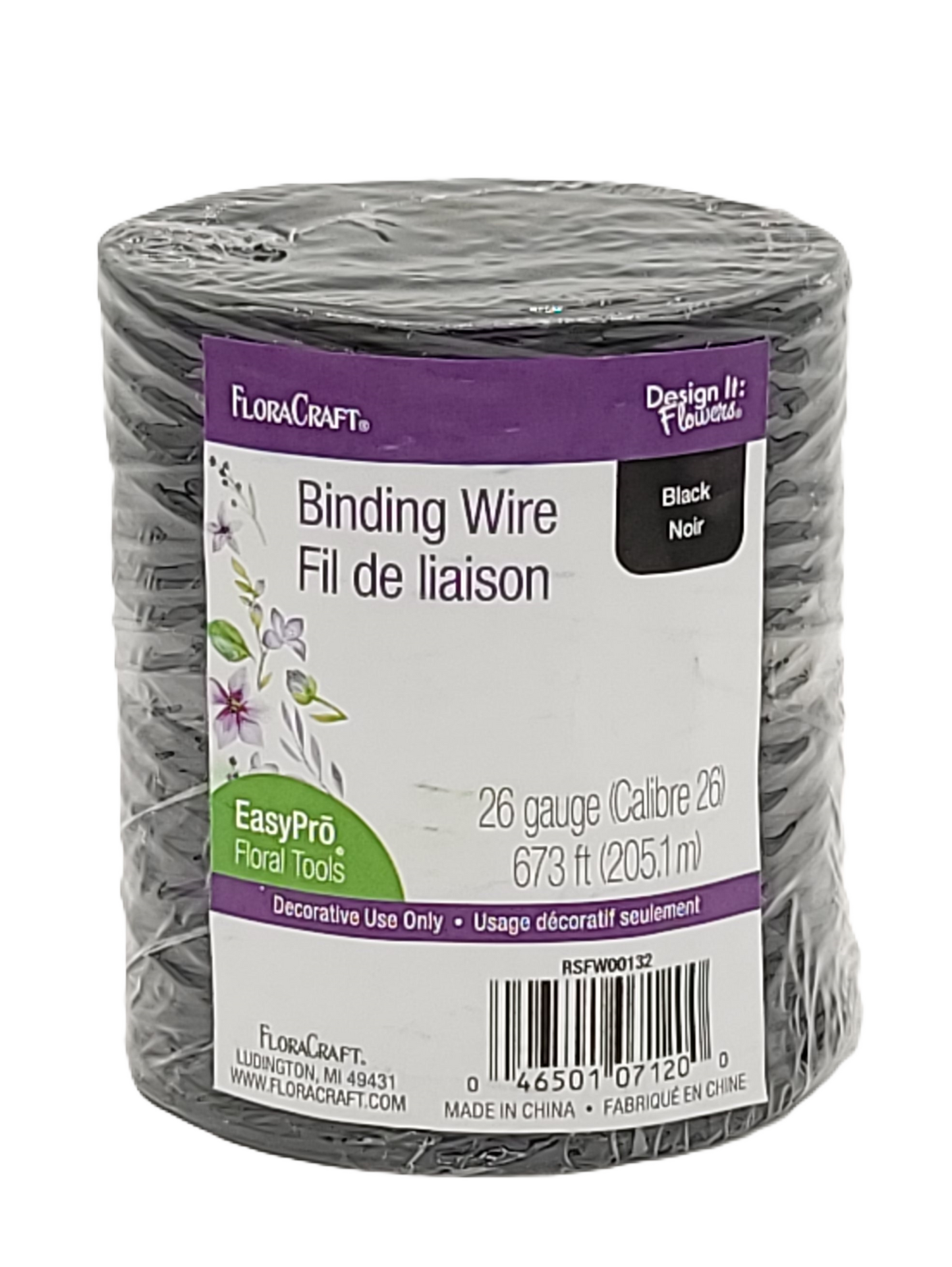 RSFW00132/12 BINDING WIRE 26 GUAGE- BLACK, 673 FEET